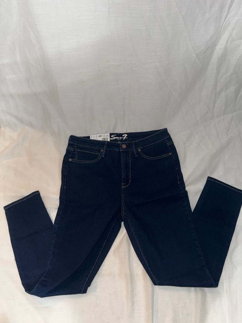 Seven7 High Rise Skinny Jean Size 10 Dark Wash Denim